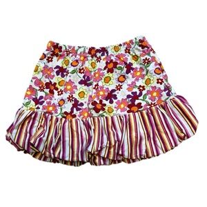 Hanna Andersson Multicolor Floral and Striped Bubble Skirt Size 90 (3T)